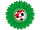 Faltrosette Fussball/CH Ø 60cm grün/weiss, doppelseitig