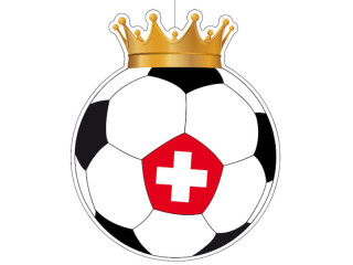 Fussballhänger Krone/Schweiz weiss/schwarz/gold 35 x 28cm