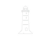 Display 2D "Leuchtturm" klein weiss, MDF 3mm, B...