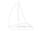 Display 2D "Segelschiff" gross weiss, MDF 3mm,...