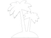 Display 2D "Palmen" gross weiss, MDF 3mm, B 42...