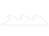 Display 2D "Wellen" gross weiss, MDF 3mm, B 58...
