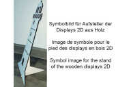 Display 2D "Wellen" gross weiss, MDF 3mm, B 58 x H 12 cm, mit Aufsteller