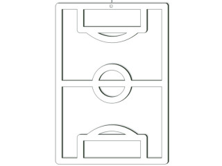 Display 2D "Fussballfeld" weiss, MDF 3mm, B 40 x H 58 cm, zum Aufhängen