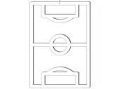 Display 2D "Fussballfeld" weiss, MDF 3mm, B 40...