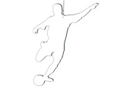 Display 2D "Fussballspieler" weiss, MDF 3mm, B...