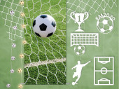 Display 2D "Fussballspieler" weiss, MDF 3mm, B...