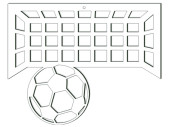 Display 2D "Fussballtor mit Ball" weiss, MDF...