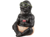 Gorilla "Magnesia" sitzend schwarz/bunt, 23.5 x 34 x 23.5cm, gemischte Modelle, Preis pro Stück