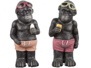 Gorilla "Magnesia" stehend schwarz/bunt, 22 x 45.5 x 17.5cm, gemischte Modelle, Preis pro Stück