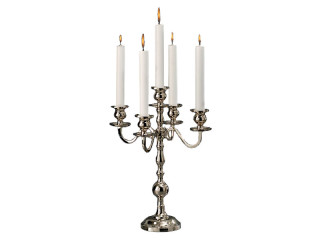 Kerzenleuchter Nickel 5-tlg. H 40cm,  Ø 30cm silberfarben hochglanz