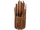 Wilde Fackel rosteffekt Metall, mit Goldnaht, H 32 x Ø 12 cm