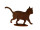 Katze mini auf Platte rosteffekt, 2 Sorten gemischt, 20 - 25cm Metall, Preis pro Stück