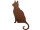 Katze sitzend seitlich rosteffekt Metall, Kantenhocker, auf Platte, B 28 x H 55 x T 15cm