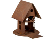 Vogelhaus mit Steg rosteffekt Metall, zum...