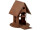 Vogelhaus mit Steg rosteffekt Metall, zum Hängen/Stellen B 16 x H 19 cm
