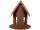 Vogelhaus mit Steg rosteffekt Metall, zum Hängen/Stellen B 16 x H 19 cm