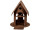 Vogelhaus mit Steg rosteffekt Metall, zum Hängen/Stellen B 16 x H 19 cm