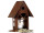Vogelhaus mit Steg rosteffekt Metall, zum Hängen/Stellen B 16 x H 19 cm