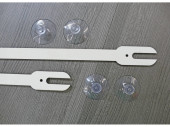 Bannerhalter-Set für Glas 88cm breit, 2-tlg., mit Saunnäpfen, für Banner bis 78cm Breite