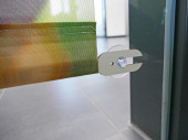 Bannerhalter-Set für Glas 88cm breit, 2-tlg., mit Saunnäpfen, für Banner bis 78cm Breite