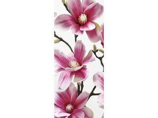 Textilbanner "Magnolien" rosa/weiss 75x180cm, Schlauchnaht oben+unten