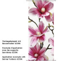 Textilbanner "Magnolien" rosa/weiss 75x180cm, Schlauchnaht oben+unten