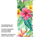 Textilbanner "Leaf & Flowers 1" grün/bunt 75x180cm, Schlauchnaht oben+unten