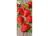 Textilbanner Erdbeeren auf Holz rot/grün/braun 75x180cm,...
