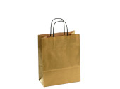 Tragetasche Kraftpapier gold, 24 x 11 x H 31cm 25 Stück