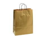 Tragetasche Kraftpapier gold, 32 x 14 x H 42cm 25 Stück