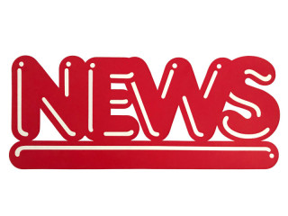 affichage "News" rouge-blanc 73 x 31cm