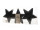 Sterne 3 St. schwarz glanz Ø 12cm, Kunststoff