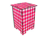 photo stool "square" red/white