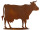 Kuh auf Platte rosteffekt H 70 x B 90 cm Metall Standplatte 65 x 22cm