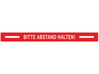 autocollant de sol "Abstand halten" rouge-blanc, 99 x 10cm