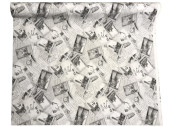 Stoff "Postkarten" schwarz/weiss 140cm breit,...