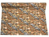 Stoff "Steinmauer" braun/grau 140cm breit, 55%...