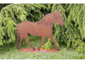 Pferd auf Platte rosteffekt H 75 x 100 cm  Metall Standplatte 82 x 32cm