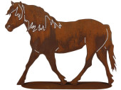 Pferd auf Platte rosteffekt H 75 x 100 cm  Metall...
