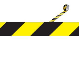 adhesive tape striped black/yellow 50mm x 66m