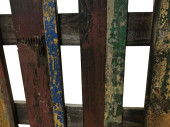 clôture en bois "Vintage" 3 pièces marron/vintage/coloré L 144 x H 40 x P 2cm
