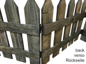 wooden fence "Vintage" 3-piece brown/vintage/coloured W 144 x H 40 x D 2cm