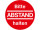 autocollant de sol "Abstand halten" rouge-blanc, 99 x 10cm
