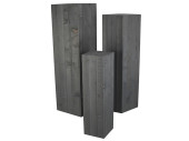 Holzsäulen-Set 3-tlg. grau