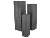wooden columns set 3-pcs. grey