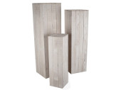 ensemble de colonnes en bois 3-pcs. blanc