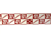 banderole "soldes/discount" white-red 150mm x 10m