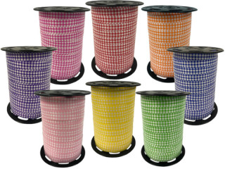 ruban poly à friser "carreau" 10mm x 225m div. couleurs