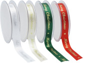 Band "Merry Christmas" B 15mm, L 25m, versch....
